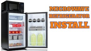 MICROWAVE  REFRIGERATOR  INVERTER install in SEMI TRUCK [upl. by Elleuqar]