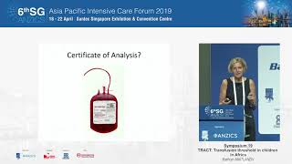 SGANZICS 2019 TRACT Transfusion threshold in children in Africa [upl. by Ahsienad]