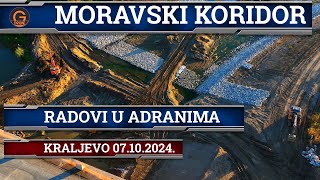 Moravski Koridor  Radovi kod mosta u Adranima 07102024 [upl. by Enalda202]