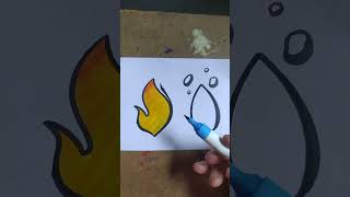 🔥vs💦 Painting with Brush pen satisfying art painting subscribe [upl. by Eilrebma793]