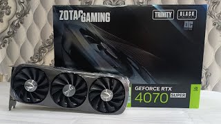 ZOTAC GAMING GeForce RTX 4070 SUPER Trinity OC Black Edition 12GB Unboxing Furmark Stress Test 2024 [upl. by Oirramed454]