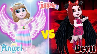 My Talking Angela 2 😻  ANGEL ANGELA 😇 vS DEVIL ANGELA 😈  New Update  Cosplay [upl. by Keever908]