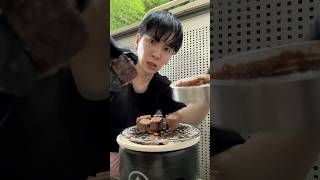 【Dice Steak Barbecue on Typhoon Day  COOKING  MUKBANG  ASMR  EATING】 [upl. by Cindie]