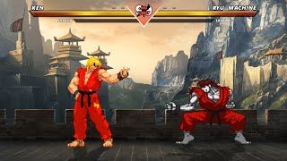 FIRE KEN vs RYU MACHINE  High level insane fight❗ [upl. by Annaitat643]