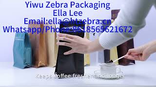 Eight Sides Seal Plastic Resealable Custom Printed Zipper Coffee Bag Packaging Foil Bag For Coffee [upl. by Greenberg47]