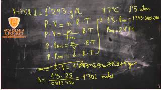 Fórmula de Clapeyron para calcular moles de un gas Química Academia Usero Estepona [upl. by Ecyoj]