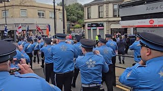 Whinhall True Blues Flute Band at Airdrie Grenadiers FB band parade 14thsep 2024 [upl. by Wernher]