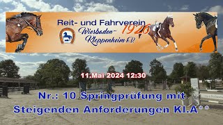 Reitturnier 2024 Nr 10 Springprüfung mit steigenden Anforderungen Kl A [upl. by Arema]