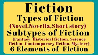 EngsubFictionWhat is FictionTypes of FictionSubtypes of FictionElements of FictionLiterature [upl. by Ronal]