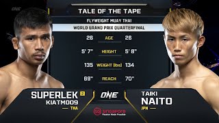 Superlek Kiatmoo9 vs Taiki Naito  ONE Championship Full Fight [upl. by Forbes]