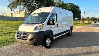 2018 Ram Promaster 2500 high roof 159” inside and outside video [upl. by Esilram]