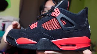 Jordan 4 Red Thunder Reps Review  On Foot [upl. by Bronny]