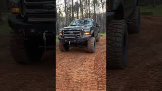 60 Ford clean idle  Lifted F250 Diesel 4x4 preview 38 Mud Grapplers [upl. by Flinn226]