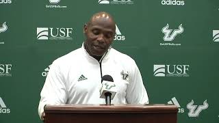 USF Football Spring Practice 1 Media Availability Coach Strong Barnett Reaves [upl. by Maleki]