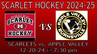 Mankato West Varsity Boys Varsity Hockey vs Apple Valley [upl. by Ocihc]