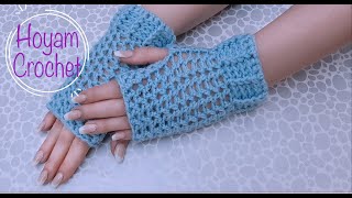 Mitaines au crochet pour debutant chic et facile a faire  قفازات شتوية [upl. by Grimaldi]