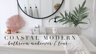 COASTAL MODERN BATHROOM MAKEOVER  TOUR [upl. by Ahsieym]