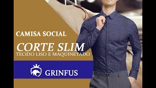 Camisa social Masculina Tecido liso e Maquinetado  Grinfus [upl. by Ylhsa]