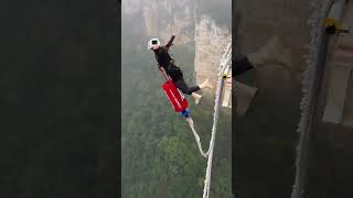 Zhangjiajie Grand Canyon Glass Bridge Bungee Jump [upl. by Okika]