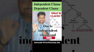 shorts  what is clause  what is independent clause and dependent clause explain by prateek sir [upl. by Charters340]