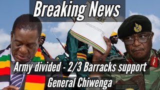 🟨Army divided  23 Barracks support General Chiwenga 🇿🇼 [upl. by Eillime473]