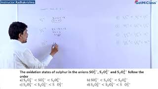 Oxidation states KCET 11th Chemistry Redox Reactions [upl. by Schwarz788]