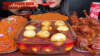 ASMR EATING BOILED EGGS IN SEAFOOD BOIL SAUCESCHEZHWAN FRIEDRICECHICKEN LOLLIPOP [upl. by Ylecara]