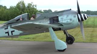 FW 190 Engine Start Taxi takeoff and Recovery  TriState Warbird Museum [upl. by Macnair]