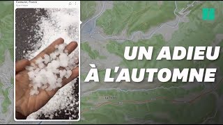 Des pluies de grêlons ont invité lhiver sur la Côte dAzur [upl. by Tressia240]