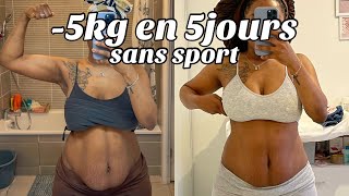 COMMENT J’AI PERDU 5kg EN 5 jours SANS SPORT  Régime Detox  DALHIAILOVEYOU [upl. by Deuno]