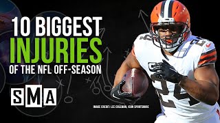 10 Biggest Offseason NFL Injuries [upl. by Atteuqihc515]