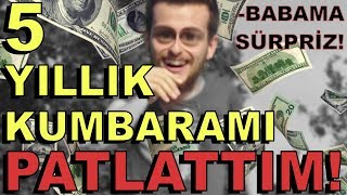 5 Yıllık Kumbaramı Patlattım Babama Büyük Sürpriz Babalar Günü Özel [upl. by Anirad]