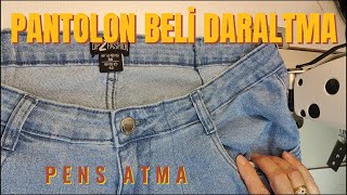 Pantolon beli daraltmanın en kolay yolu  Pantolon kemeri nasıl daraltılır 💯 Pantolona pens atma [upl. by Libbie]