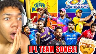 IPL 2024 Team Songs REACTION CSK RCB Mumbai Indians KKR Delhi Capitals Punjab Kings [upl. by Whittemore988]