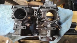 Virago 535 carburetor mod make a rear carburetor work as a front one [upl. by Ahsiemac]