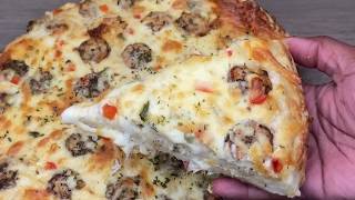 JERK SHRIMP PIZZA  MAKING PIZZA DOUGH FROM SCRATCH  FRUGALLYT [upl. by Grimes]