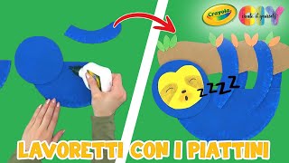 LAVORETTI CREATIVI CON I PIATTINI DI CARTA  Lavoretti per bambini Crayola CIY [upl. by Ardnuassac]