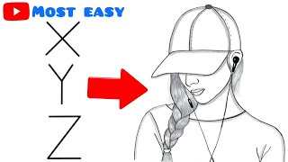 How to draw a girl with cap  Girl drawing easy step by step  Beautiful girl drawing for beginners [upl. by Anauqahs317]