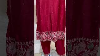 Maroon Color Kurta with dupatta and bottom G72 ladyfamina shorts viralvideo womensclothing [upl. by Islean]