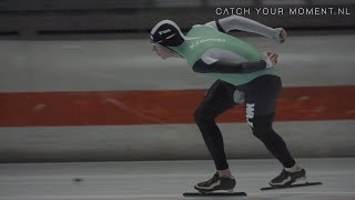 Sven Kramer techniek bocht schaatsen slowmotion speed skating technique [upl. by Hcurab961]