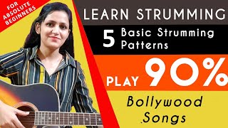 Top 5 Basic Strumming Patterns  For Absolute Beginners  Beginner Lesson  Priya Dhingra [upl. by Magdalen]