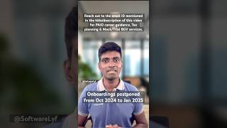 CONSULTSOFTWARELYFIN  Postponing the onboarding  softwarelyf onboarding itjobs2024 telugu [upl. by Philana]