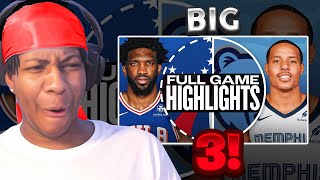 BIG 3 FIRST GAME Lvgit Reacts To 76ERS at GRIZZLIES  FULL GAME HIGHLIGHTS  November 20 2024 [upl. by Aharon410]