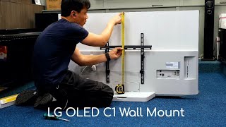 LG OLED C1 Wall Mount Install How to Mount on a Fixed Flat Bracket [upl. by Meneau]