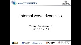 Internal wave dynamics Yvan Dossmann [upl. by Ogirdor]