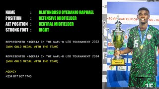 Olatunbosu Oyebanjo Raphael  WAFU B U20 Performance [upl. by Ahtimat]