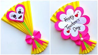 DIY Happy Teachers day card 2024  How to make teachers day greeting card very easy [upl. by Yorgen]