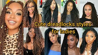 Cute dreadlocks styles for black ladies  Dreadlocks hairstyles 2024  Locs styles [upl. by Annehcu]