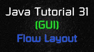 Java Tutorial 31 GUI  FlowLayout [upl. by Ibrek]