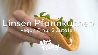 2 Zutaten Linsen Pfannkuchen  gesund vegan und proteinreich Linsen Wraps [upl. by Standish]